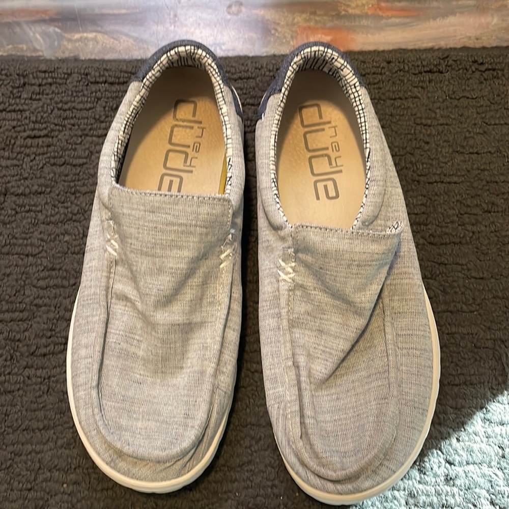 Hey Dude chambray cloud blue.